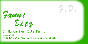 fanni ditz business card